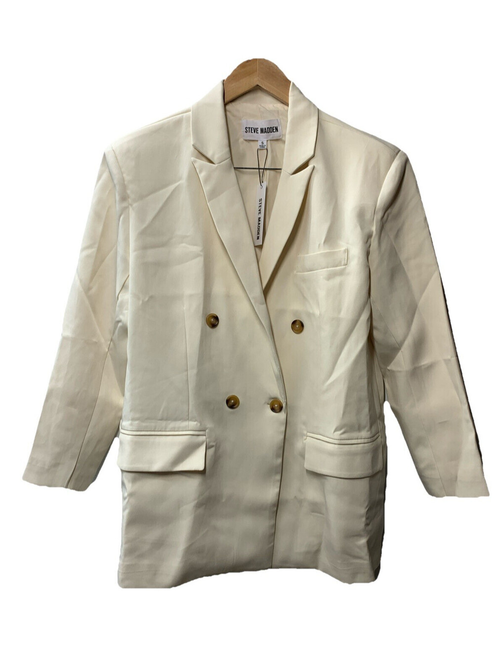 Steve Madden Women's Pristine Double-Breasted Isabella Blazer Size S Long Sleeve